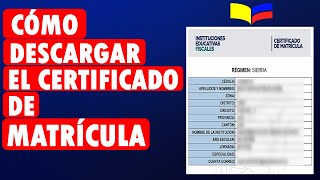 Como OBTENER CERTIFICADO de MATRÍCULA estudiante Ecuador  Mineduc Ecuador [upl. by Udella]