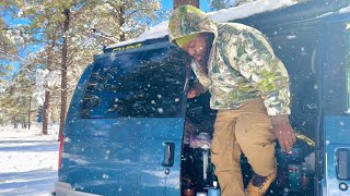 Van Camping in a 10 ❄️ Snowstorm [upl. by Cottrell735]