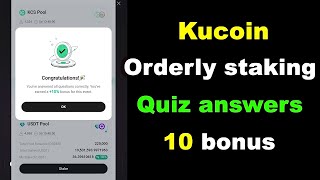 Kucoin Orderly complete the quiz for a staking bonus  Orderly kucoin quiz answers  Kucoin staking [upl. by Ciapha]