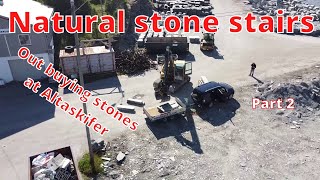 Natural stones retainingwall with stairs part 2 [upl. by Leihcim616]