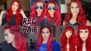 HOW TO dye dark hair bright red  WITHOUT bleach [upl. by Remlap]