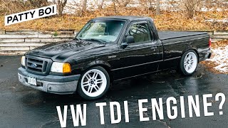 Unique Turbo Diesel Swapped Ford Ranger VW TDI Engine [upl. by Jablon818]