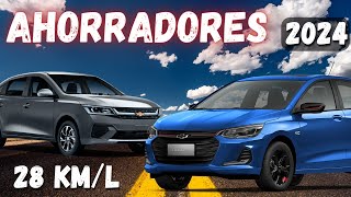 Los 10 AUTOS más ECONÓMICOS de GASOLINA en México 2024 [upl. by Lesirg]