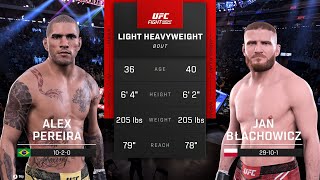 Alex Pereira vs Jan Blachowicz Full Fight  UFC 5 Fight Night [upl. by Aicatsan]