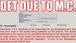 DET DUE TO MC or DET DUE TO MS  CCS University [upl. by Meagan]