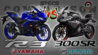 YAMAHA R3 vs CFMOTO 300SR SPECS COMPARISON [upl. by Christianson]