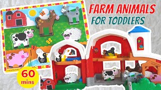 FARM ANIMALS for Toddlers Kids amp Babies  Around the Farm  Eric Carle Read Aloud Books [upl. by Hgielah279]