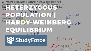 Calculate Heterozygous Population Given Recessive Allele Frequency [upl. by Ajax]