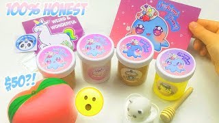 100 HONEST HOSHIMI SLIMES SLIME SHOP REVIEW SO CHEAP AND KAWAII 50 [upl. by Nwahsor701]