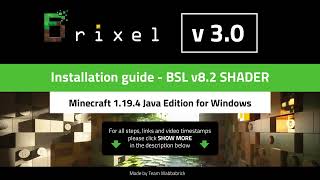 Brixel v30 BSL Installation tutorial for Minecraft v1194 Java Edition on PC wtih BSL shader [upl. by Ilwain858]