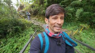 बारिश में भीगते हुए करी ट्रेकिंग  Khati gaon to Dwali  Pindari Glacier trek [upl. by Assetal]