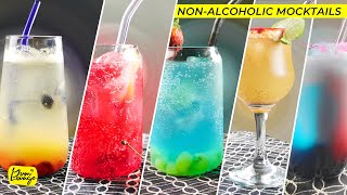 5 NonAlcoholic Mocktail Drinks  Recipe By Yum Lounge [upl. by Nellahs]