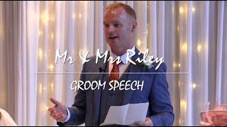 Mr and Mrs Riley  Groom Speech [upl. by Nastassia917]