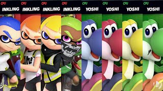 Super Smash Bros Ultimate  Inklings vs Yoshis Stamina Battle [upl. by Ahsied753]