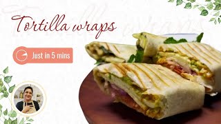 Tortilla wrap recipe vegetarian  easy tortilla wrap  MAKE IN JUST 5 MINUTES [upl. by Ahseena]