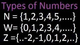 Types of Numbers 1  Natural Numbers Whole Numbers Integers [upl. by Brag919]