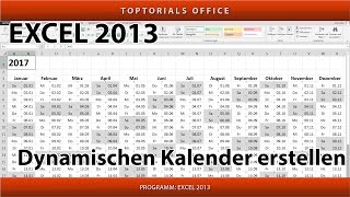 Dynamischen Kalender erstellen  Download Excel [upl. by Yttig]