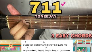 711  TONEEJAY EASY GUITAR TUTORIAL [upl. by Ahsinirt]