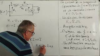 Exercice Transfert dénergie dans un circuit électrique Comportement global dun circuit 1BAC [upl. by Ayaet]