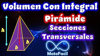 Volumen de pirámide USANDO INTEGRALES Secciones Transversales [upl. by Naara]