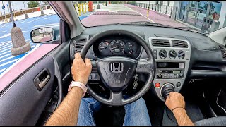 2002 Honda Civic 16 16V 110HP 0100 POV Test Drive 1232 Joe Black [upl. by Zashin573]