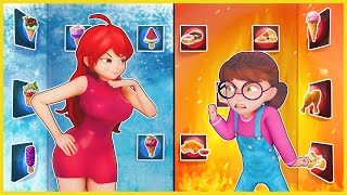 HOT amp COLD Challenge  Tani amp Girlfriend FNF  Scary Teacher 3D Mukbang Animation [upl. by Animrac655]