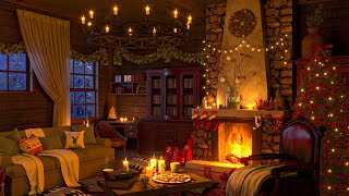 Instrumental Christmas Music with Cracking Fireplace  Cozy Christmas Ambience [upl. by Siugram766]