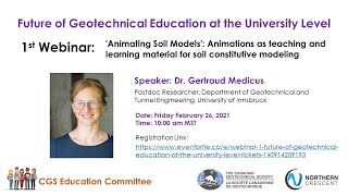 Webinar 1 Animating Soil Models  Future of Geotechnical Education at the University Level [upl. by Nottage229]