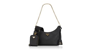 Prada 1BH204 Saffiano Lux Re Edition 2005 Multi Pochette Bag Nero [upl. by Aislehc]