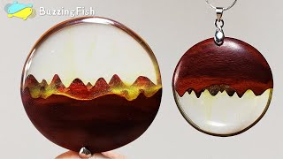 Necklace Pendants from Wood and Resin  Resin Jewelry [upl. by Carlina390]