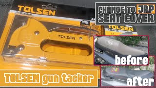 Tolsen Gun Tacker Review and palit ng seat cover na JRP sa ating motor [upl. by Ttessil]