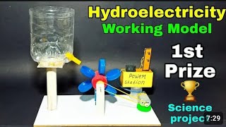 how to make hydro power plant working machine hydro City working model exhibition project [upl. by Nairbo]