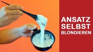 Ansatz braun auf blond selber färben  Platin ohne Gebstich  Haare blondieren Tutorial  Anleitung [upl. by Lars765]