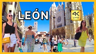 LEÓN 4K UHD walking tour  Leon cathedral  casa botines  What to see in Leon [upl. by Soiritos59]