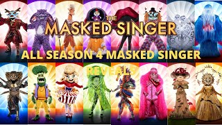 All Masked Singer Reveals Season 4  The Masked Singer USA [upl. by Ayrolg90]