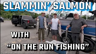 SLAMMIN’ SALMON ON LAKE ONTARIO  “ON THE RUN FISHING” CHARTER FISHING bigfish adventure salmon [upl. by Yllom]