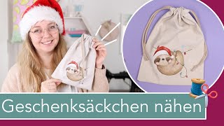 Schnelle Geschenkbeutel nähen für Weihnachten [upl. by Aehsan]