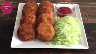 Patates Kroket Tarifi  Patates Kroket Nasıl Yapılır  Ham amp Cheese Croquettes [upl. by Aggappora]