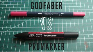 Les feutres Goldfaber sketch marker Faber Castell VS Promarker [upl. by Parlin373]