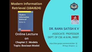 Modern Information Retrieval 18AI824  Boolean Model [upl. by Godbeare]