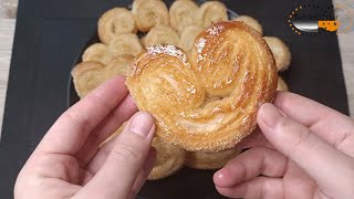 PÂTE FEUILLETÉE ET DU SUCRE POUR DES PALMIERS PARFAIT  Recette Palmier Sucré Super Facile [upl. by Ahsaf570]