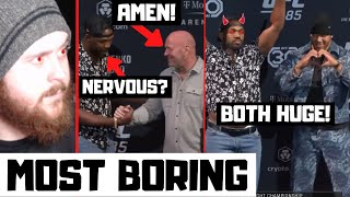 UFC 285 Press Conference Reaction Jones amp Gane Face Off Most Boring Of All Time [upl. by Enovad]