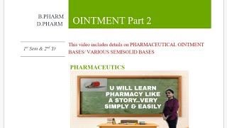 TYPES OF OINTMENT BASES [upl. by Shirah]