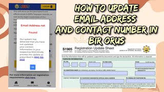 BIR How to update Email address and contact number in BIR ORUS website  With existing TIN ID [upl. by Atig]