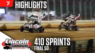 Final 50 Night of Champions  410 Sprints at Lincoln Speedway 101924  Highlights [upl. by Alleuqahs]