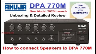 Ahuja DPA 770M with Bluetooth amp USB  New Model 2020 Launch  Speaker connection  UnboxingampReview [upl. by Enrichetta875]