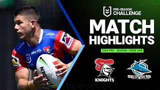 NRL PreSeason 2024  Knights v Sharks  Match Highlights [upl. by Novrej]