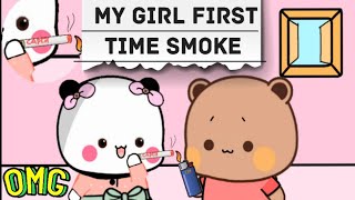 When My 😉 Girl Try First Time Smoking 🚬 [upl. by Nywrad]