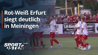 Nach Anlaufschwierigkeiten RotWeiß Erfurt siegt deutlich in Meiningen  Sport im Osten [upl. by Lynde]