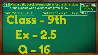 Class  9th Ex  25 Q 16 POLYNOMIALS Maths NCERT CBSE [upl. by Dayir]